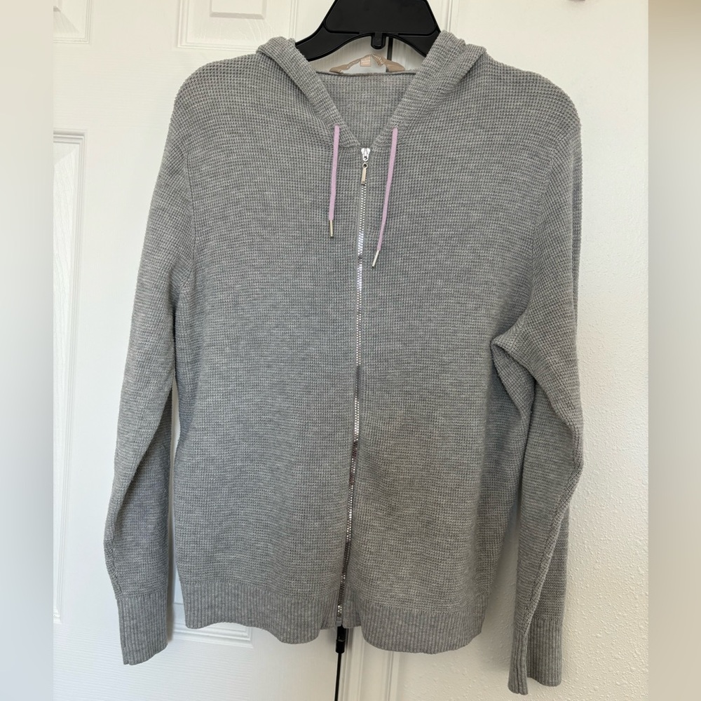 Size large Chloe & Jasmine zipped hoodie.  Gray.  Lightweight.